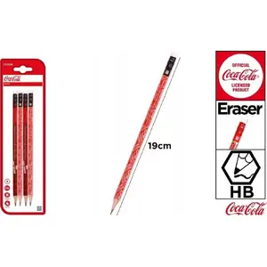 Pencil set TEKA 573419 HB with eraser Coca‑Cola design, 4 pcs
