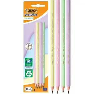 Mechanical pencil set BIC Ołówek Evolution Pastel — pack of 5, no eraser