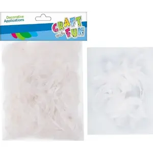 Dekoratīvās spalvas Craft with Fun CF OZDOBA PIORKA 20–30 cm 16 g baltas iepakojums