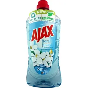 Grīdu un virsmu tīrīšanas līdzeklis Ajax Floral fiesta Jasmīns 1 l — universāls šķidrums