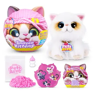 Zuru Pets Alive Smitten Kittens Series 2 rotaļu kaķis interaktīvs skaņu plīša daudzkrāsains