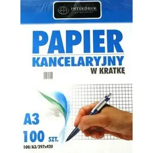 Офисная бумага INTERDRUK A3 в клетку — блок 100 листов