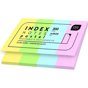 Индексные закладки INTERDRUK Pastel 200 шт — клейкие маркеры для сортировки документов