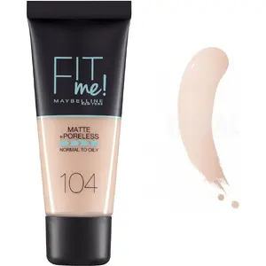 Šķidrais tonālais krēms Maybelline Fit Me 104 Soft Ivory, 30 ml, viegla slāņojama pārklājuma