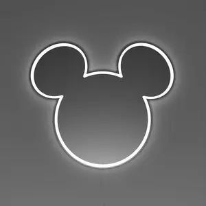 Spogulis YELLOWPOP Mickey Silver Mirror LED, 440×500 mm, universāla atrašanās vieta
