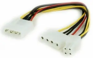 Iekšējais barošanas kabelis Gembird CC-PSU-4 — Molex 4-pin vīrietis uz sievieti