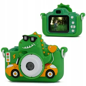 Digitālā kamera Xrec X2 bērniem, 48 MP, 1080p video, 5x digitālais tālummaiņa, MP3, 5 spēles, zaļš dinozaurs