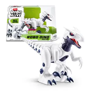 Zuru Robo Alive Robo Dino Raptor ar baterijām darbināms balts robodinozaurs