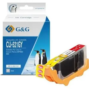 Картридж с чернилами g g совместимый с CLI521GY / NP-C-0521GY, серый, 8,4 мл