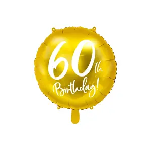 Игрушечный шар PartyDeco FB24M-60-019-KARTON, фольга, золотой/белый, диаметр 45 см (надувной), упаковка 50 шт.