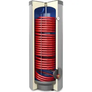 Cylinder water heater Galmet SGW(S) Tower Grand 400 — standing enamelled domestic hot water tank with 3.8 m² spiral coil, polyurethane insulation, PVC casing