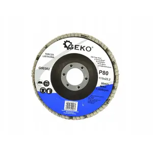 Abrasive Flap Disc GEKO 115 mm P80 for Angle Grinder, pack quantities as labeled