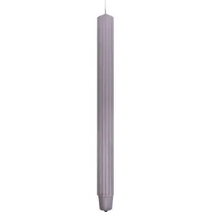 Kotarbau galda svece DONAU HOME 25×300 mm, reljefa, komplekts 4 gab., pelēki pelēcīga