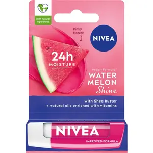 Lūpu balzams Nivea WATER MELON SHINE 4,8 g — aizsargājošs lūpu kopšanas līdzeklis ar spīdumu