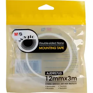 Divpusēja Nano līmlenta MG caurspīdīga 12 mm x 3 m — montāžas līmlente