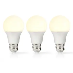 LED spuldze Nedis LBE27A602P3 E27 8.5 W 806 lm 2700 K Silti balta CRI 80
