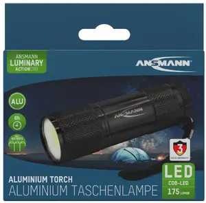 Ручной фонарь EMOS Ansmann Action COB LED, алюминиевый корпус, 175 лм, IPX3, 3× щелочные батареи