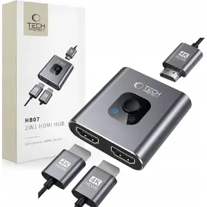 Hub adapters Tech-Protect HB07 2-in-1 ar HDMI 4K 60Hz, Space Grey