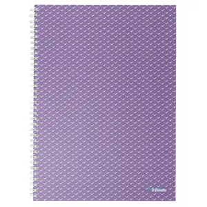 Esselte Colour'Breeze A4 Burtnica rūtiņās, spirāles sējums, lavandas, 80 lapas, 80 g/m², cietais vāks