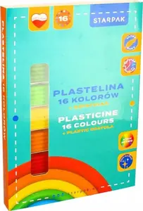 Modelēšanas plastilīna komplekts STARPAK PLASTELINA 16 krāsas ar lāpstiņu (STK PLA110)