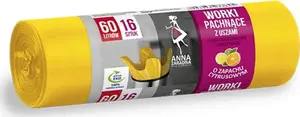 Trash bags with handles Anna Zaradna 60 L, citrus scent, 16 pcs, yellow