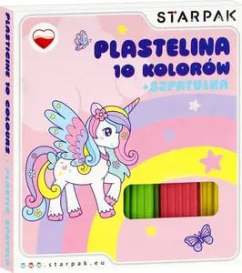 Modelēšanas plastilīna komplekts STARPAK PLASTELINA 10 krāsas – vienradža tēma, plastilīns maisiņā