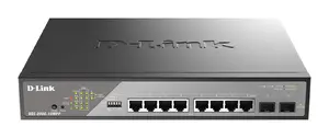 D-Link DSS-200G-10MPP Managed L2 Gigabit Ethernet tīkla slēdzis ar Power over Ethernet atbalstu, 10 RJ-45 portiem, 2 SFP moduļiem un 20 Gbit/s komutācijas jaudu