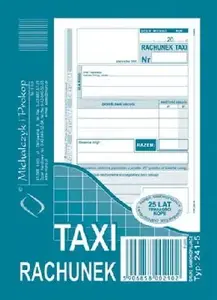 Receipt book Anna Zaradna TAXI RACHUNEK A6 — preprinted taxi receipts, A6 size