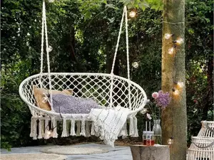 Double hanging hammock chair Carruzzo HK2 — indoor/outdoor suspended seat, fabric swing