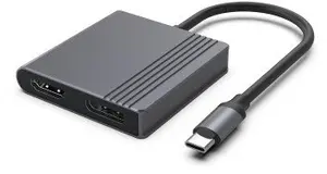 Gembird A-CM-HDMIFDPF-01 USB Type-C interfeisa centrmezgls ar HDMI un DisplayPort 4K Ultra HD 60 Hz Pelēks