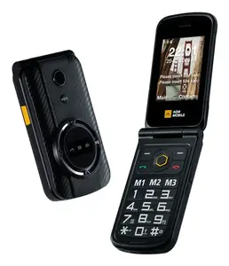 Atsperta tālrunis AGM M8 FLIP — Dual SIM, 2.8" (7,11 cm) ekrāns, 1500 mAh akumulators, 162 g, melns