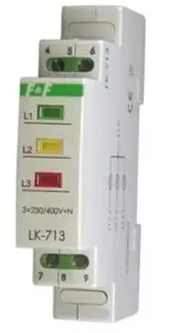 Модульная сигнальная лампа FF LK-713K 3-фазная 3×230В+N жёлтая красная зелёная
