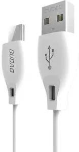 USB Type-C datu kabelis Dudao L4T 1 m 2.1A balts — USB-C uz USB-A lādēšanai un datu pārraidei