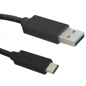 USB kabelis QOLTEC 1 m — USB‑C (v) uz USB‑A (v), USB 3.2 Gen 1 (5 Gbit/s), melns