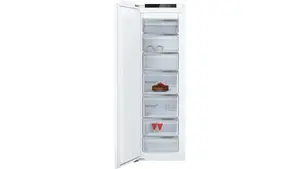 Iebūvējamais vertikālais saldētājs NEFF GI7813CE0 — 212 L, NoFrost, 4 zvaigznes, 13.8 kg/24h, kreisā eņģe, balts