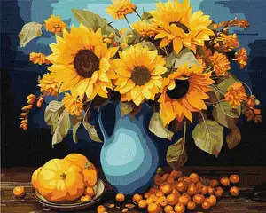 Paint-by-numbers kit with frame Ideyka KHO3264 40x50 cm — Sunflower Harmony