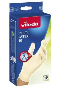 Cimdi VILEDA Natural Latex M/L, lateksa tīrīšanas cimdi, 10 pāri