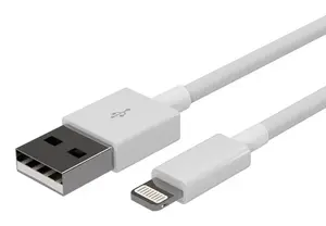Uzlādes un sinhronizācijas kabelis USB A uz 8‑pin Flexline FL31-12045, USB 2.0, ABS, balts, 0,2 m
