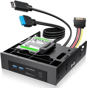 GrauGear Priekšējā panelis USB hub ar karšu lasītāju un 2,5" SSD slotu G-MP01CR-5
