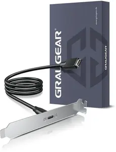 GrauGear pagarinājuma kabelis USB-C ar PCI stiprinājumu G-ETC-20G-B datorkorpusiem