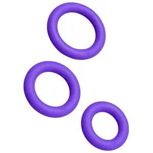 ROMP Remix Trio Set of 3 Purple Silicone Penis Rings and Stimulators