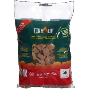 FIRE UP iekura kubiņi, 192 gab., kokskaidas un augu vasks, 2 kg iepakojums