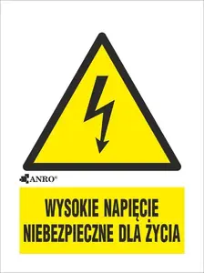 ANRO Warning Sign High Voltage Danger to Life