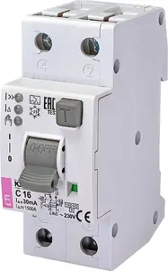 Eti-Polam KZS-2M2p EDI A noplūdstrāvas automātslēdzis 1+N 16A C 30mA tips A