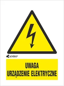 ANRO Warning Sign Electrical Equipment 52 x 74 mm