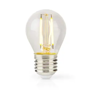 Nedis LBFE27G452 LED spuldze, 4.5W, E27, 470 lm, 2700K silti balta