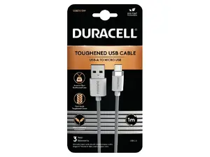 Кабель Duracell USB7013W USB-A на Micro USB плетеный 1м белый