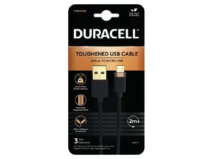 Кабель Duracell USB7023A USB-A на Micro USB в оплетке 2м черный
