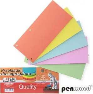 Penword Pastel Index Dividers for Ring Binders, 5-Color Mix, DC105-5MIX-100