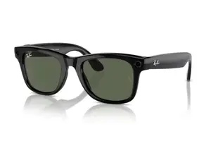 Viedbrilles Meta Ray-Ban Gen1 Wayfarer, spīdīgi melns ietvars, G15 Green lēcas, Large izmērs